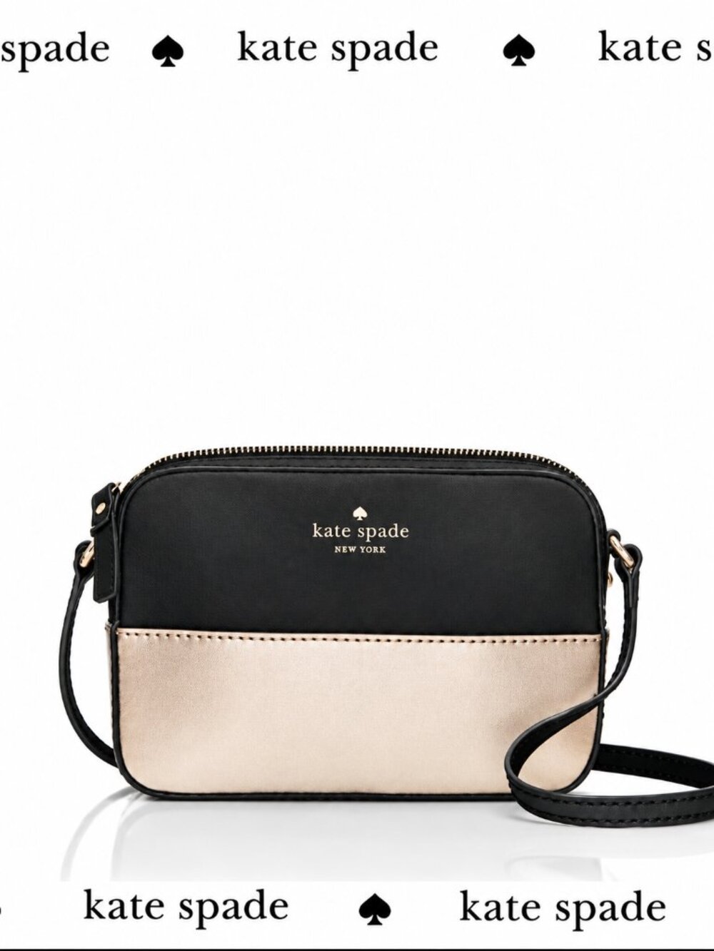 Kate Spade Clover Ivy Street Black and Gold Crossbody bag